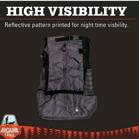 NWT Arcadia Trail Dog Soft Carrier Backpack - Reflective‎ Black/White - Picture 4 of 11